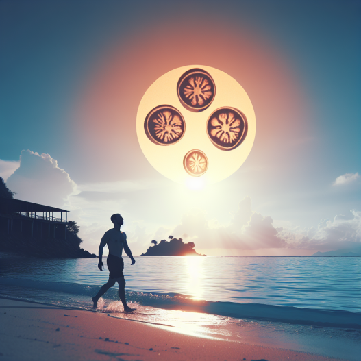 Eine harte Silhouette am Strand dank Halotestin