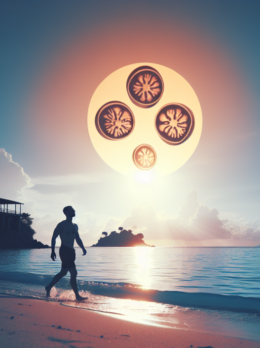 Eine harte Silhouette am Strand dank Halotestin